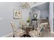 Cozy dining area with a round glass table and four upholstered chairs at 487 La Mirage St, Davenport, FL 33897