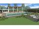 Rendering of the community pool with lounge chairs, tables, and fire pit at 512 Preston Cove Dr, St Cloud, FL 34771