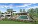 Rendering of the community pool with lounge chairs and shaded seating areas at 512 Preston Cove Dr, St Cloud, FL 34771