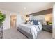 Bedroom featuring neutral colored walls, modern furniture and view of the hallway at 532 Preston Cove Dr, St Cloud, FL 34771