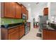 Well-lit kitchen features sleek stainless steel appliances, granite countertops, and mosaic backsplash at 7736 Brofield Ave, Windermere, FL 34786