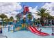 Fun splash pad with colorful slides and water features, designed for to enjoy refreshing water play at 8940 Rhodes St, Kissimmee, FL 34747