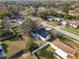 Aerial view of a home and neighborhood showcasing its well-maintained yard and proximity to local amenities at 9544 Brimton Dr, Orlando, FL 32817