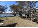 Lakeside backyard with mature trees draped with Spanish moss offering serene views and natural beauty at 1104 Southampton Dr # 3, Port Orange, FL 32129