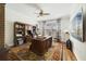 Executive home office with custom wood built-ins and beautiful natural light at 1324 Arklow Cir, Ormond Beach, FL 32174