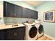 Well-equipped laundry room with modern washer and dryer and ample storage at 15209 Lake Lamonia St, Winter Garden, FL 34787