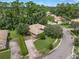 Aerial view of a beautiful home featuring a landscaped yard and a circular driveway at 1921 Redwood Grove, Lake Mary, FL 32746