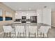 Modern kitchen with white cabinetry, stainless steel appliances, and an island with bar seating at 3007 Penelope Loop, Kissimmee, FL 34746