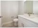 Powder room with a modern sink and gray walls at 39 N Sunset Dr, Casselberry, FL 32707