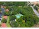 Aerial view of community tennis courts nestled in lush greenery, providing a private and serene recreational space at 8523 Crystal Cove Loop, Kissimmee, FL 34747