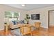 Cozy living room featuring hardwood floors, large window, and comfortable seating arrangement at 1037 N Virginia Ave, Winter Park, FL 32789