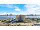 This aerial view showcases the building's attractive location and waterfront views at 2801 S Ridgewood Ave # 1412, South Daytona, FL 32119