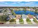 An aerial view of homes around a lake showcasing beautiful landscaping and community layout at 5795 Parkview Lake Dr, Orlando, FL 32821