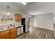 Efficient kitchen featuring stainless steel appliances and a view of the backyard at 812 Oleander St, New Smyrna Beach, FL 32168