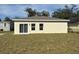 Backyard view of newly constructed home with sliding door, windows and grass at 950 20Th St, Orlando, FL 32805