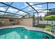 View of pool under screened in enclosure featuring outdoor furniture, lighting, and green grass at 2655 Sheila Dr, Apopka, FL 32712