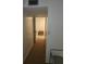 Hallway view with neutral carpet, white walls, and a closet at the end of the hall at 333 Lake Howard Nw Dr # 201C, Winter Haven, FL 33880