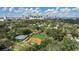 An aerial view showcasing community sports facilities, lush green spaces, and city skyline at 429 E Gore St, Orlando, FL 32806