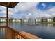 Scenic view of a pond with a fountain, surrounded by condominium buildings at 8215 Sun Spring Cir # 32, Orlando, FL 32825