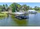 Picturesque boat dock with covered slip, perfect for waterfront living at 2929 Lakeshore Dr, Mount Dora, FL 32757