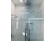 Walk-in shower with rainfall shower head and modern marble tile surround at 330 W Necho Ave, Lake Alfred, FL 33850