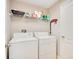 Convenient laundry room with washer, dryer, and shelving at 114 Alexandria Cir, Deland, FL 32724