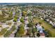 Expansive aerial view showcases a suburban neighborhood with a pond and tree-lined streets on a clear day at 1243 Osprey Way, Apopka, FL 32712