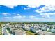 Scenic aerial shot of a residential area with neatly arranged houses and lush greenery in the background at 1260 Berry Ln, Davenport, FL 33837