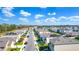 Beautiful aerial view of a neighborhood featuring well-maintained lawns and modern homes under a bright blue sky at 1260 Berry Ln, Davenport, FL 33837