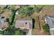 Aerial view of home with a large, fenced backyard and storage shed at 17445 Hillside Dr, Montverde, FL 34756