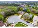 Aerial view of home in a cul-de-sac with mature trees and landscaping in a residential neighborhood at 2137 Blackjack Oak St, Ocoee, FL 34761