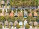 Overhead view of homes showcasing neat landscaping and community charm with a mix of roof styles at 2339 Foxtree Rd, Tavares, FL 32778