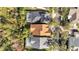 Aerial view of neighborhood homes with screened-in pools and mature trees at 4019 Alcott Cir, Orlando, FL 32828