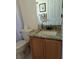 Well-lit bathroom with granite vanity, toilet, and ample counter space at 680 Caribou Ct, Apopka, FL 32703