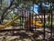 Community playground with slides and monkey bars situated beneath mature shade trees at 680 Caribou Ct, Apopka, FL 32703