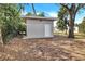 View of a detached outdoor shed with concrete base, ideal for storage and hobbies at 1202 Ferndell Rd, Orlando, FL 32808