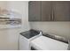 Convenient laundry room with gray cabinets and modern appliances at 13154 Pergola Ave, Orlando, FL 32832