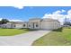 Beautiful one-story home with a well-maintained lawn, a two-car garage, and modern architectural details at 15240 Sw 43Rd Ct, Ocala, FL 34473