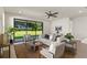 Bright living room featuring hardwood floors, contemporary furniture, backyard views, and neutral tones at 1807 Simonton Ave, Orlando, FL 32806