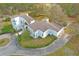 Expansive aerial view of a white two-story home with a large circular driveway and mature landscaping at 20000 Oberly Pkwy, Orlando, FL 32833