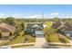 Aerial view of a well-maintained home with a manicured lawn and mature trees at 3304 Kelsey Ln, St Cloud, FL 34772