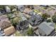 Aerial view of a residential neighborhood with single-Gathering homes and mature trees at 627 N Hyer Ave, Orlando, FL 32803