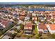 Aerial view of a neighborhood with a lake and a beautiful home with a private pool at 15672 Shorebird Ln, Winter Garden, FL 34787