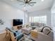 Bright living room features a large sectional, stylish chairs, and seamless access to the outdoors at 2641 Daulby St, Kissimmee, FL 34747