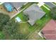 High angle view of the home's backyard featuring a small pool, patio and a privacy fence at 3094 Anquilla Ave, Clermont, FL 34711