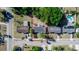 An aerial view showing the property lines, neighboring houses, and proximity to streets in a residential area at 5508 Meridian Way, Orlando, FL 32808