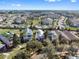 Expansive aerial view showcasing the neighborhood, green spaces, and well-maintained homes at 1990 Appalachee Cir, Tavares, FL 32778