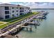 Waterfront condo featuring a private boat dock with multiple slips and easy ocean access at 2100 N Peninsula Ave # 1020, New Smyrna Beach, FL 32169