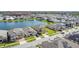 Beautiful aerial view of a lakeside community with well-maintained homes and lush green lawns at 2687 Chantilly Ave, Kissimmee, FL 34741