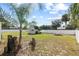 Large backyard with a storage shed, fire pit, and plenty of green space at 516 8Th St, Orlando, FL 32820